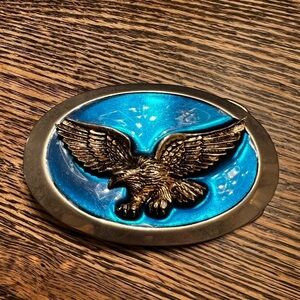 AMERICAN BALD EAGLE** MULTI-COLOR LACQUER BELT BUCKLE